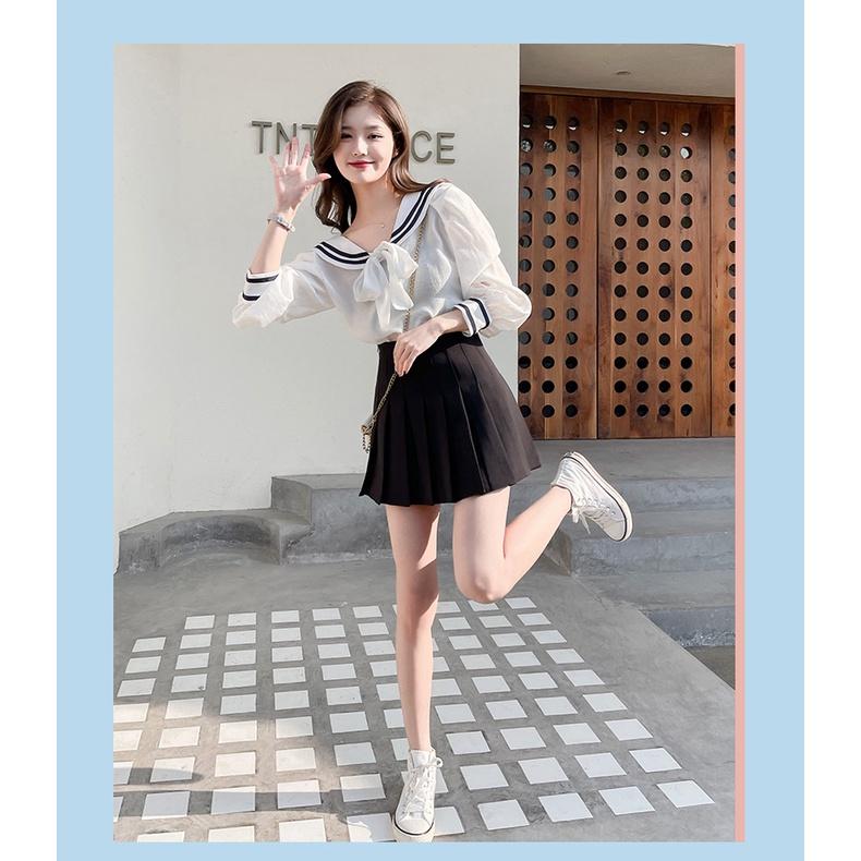 Chân váy xếp ly chữ a CHERRY chân váy ngắn xếp li chữ a kiểu xòe, váy xếp ni phong cách tennis lưng cao V060
