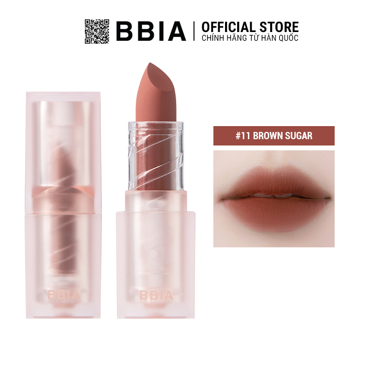 Son Thỏi Lì Bbia Last Powder Lipstick Version 2 6 Màu 3.5G - 11 Brown Sugar