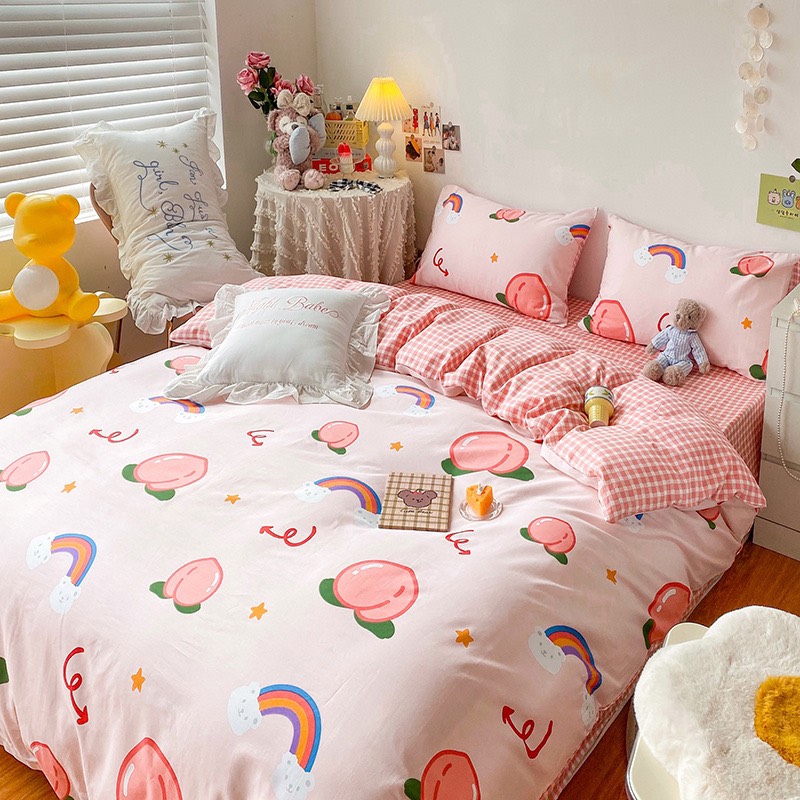 Bộ Ga Giường Và Vỏ Gối Cotton Korea ADU79 Bedding Đủ Kích Thước Trải Nệm 1m4, 1m6, 1m8 Chưa Gồm Chăn