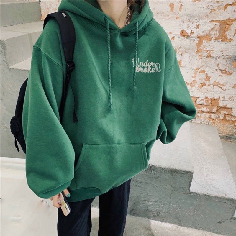 Áo Hoodie Under Broke Form Rộng Unisex Hàn Quốc - Khoác Nỉ Nam Nữ Có Nón Mũ Chống Nắng - Thu Đông