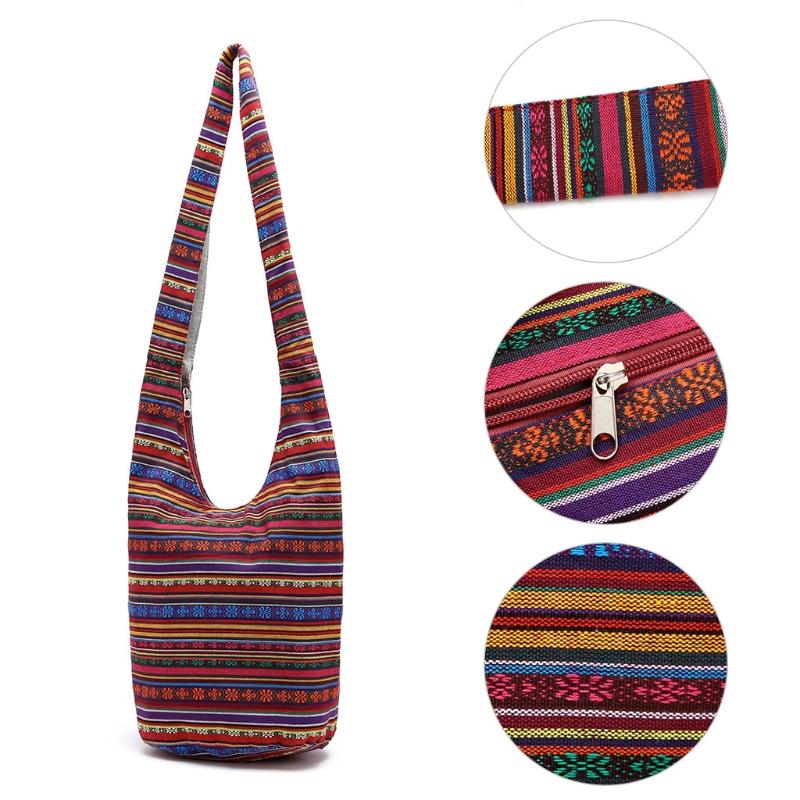 THINKTHENDO Rất Phổ Biến Nữ Hippie Đeo Vai Viền Lớn Ví Dân Tộc Tote Túi Xách Du Lịch