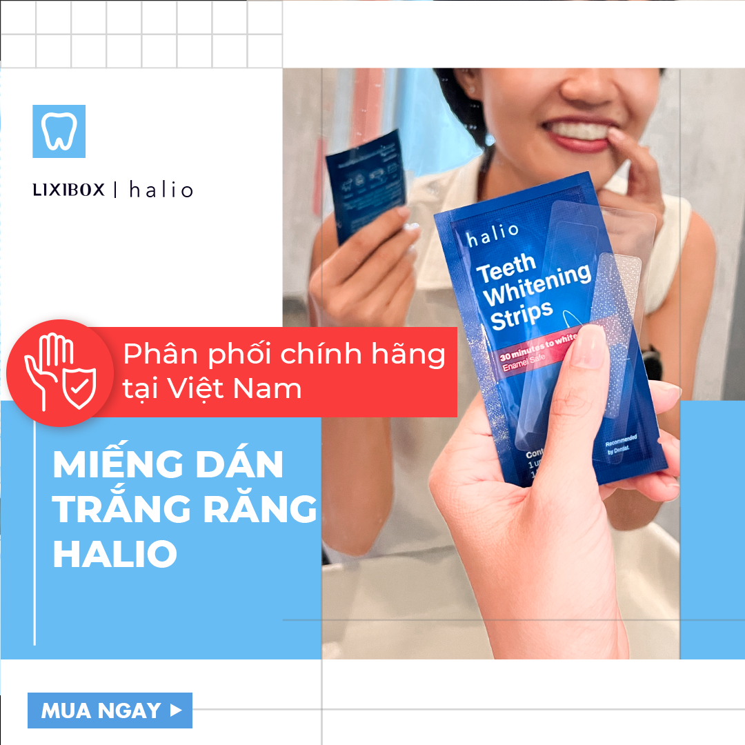 Set 14 Miếng Dán Trắng Răng Halio Teeth Whitening Strip Giảm Ê Buốt - Liệu Trình 7 Ngày