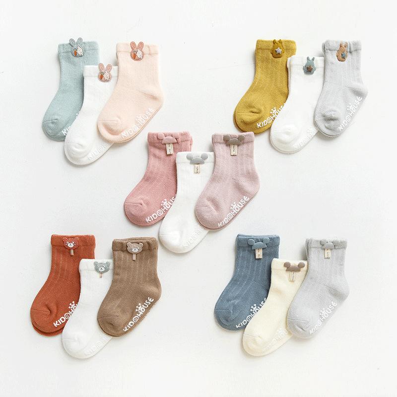 Set 3 Đôi Vớ Cotton Dễ Thương Cho Bé