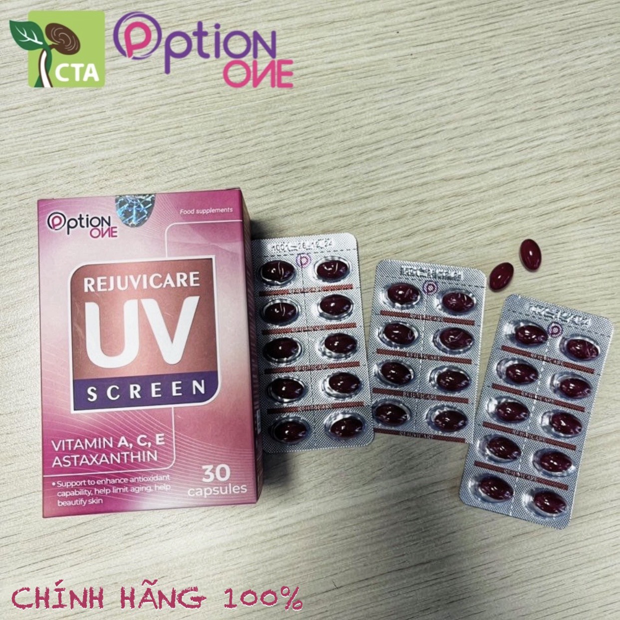 VIÊN UỐNG REJUVICARE UV SCREEN HỔ TRỢ CHỐNG NẮNG, CHỐNG LÃO HÓA DA