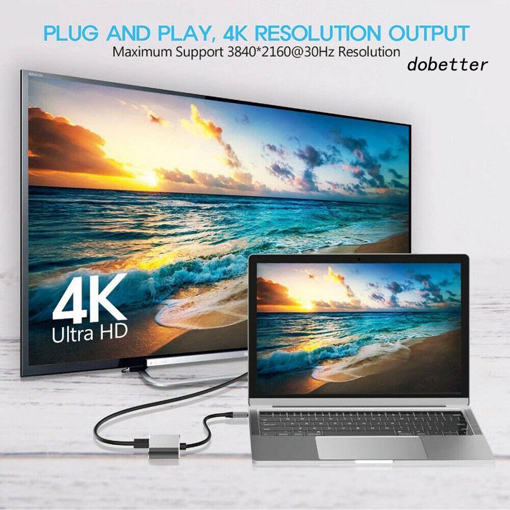 Bộ chuyển đổi USB Type-C sang HDMI VGA hỗ trợ đọc thẻ 4 trong 1 dành cho Laptop táo