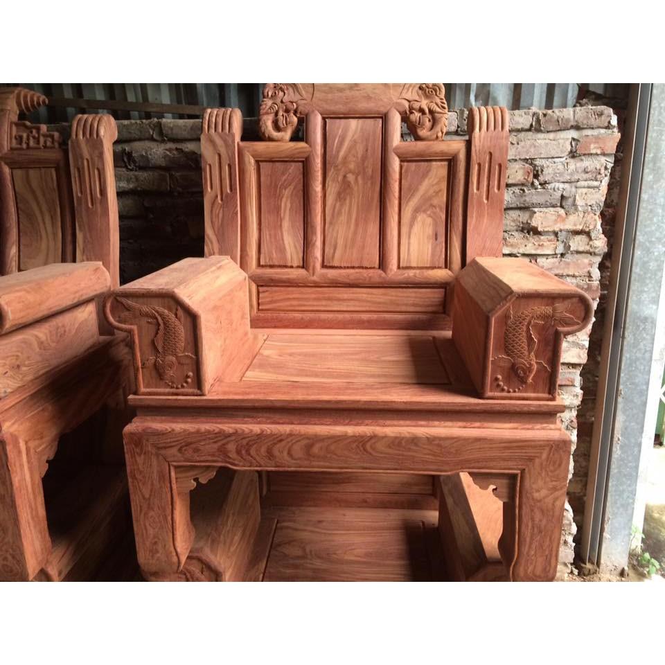 Bộ bàn ghế âu á hộp kiểu như ý voi gỗ hương đá