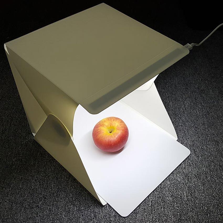 Hộp chụp ảnh sản phẩm Mini 22x24x24cm tích hợp đèn LED