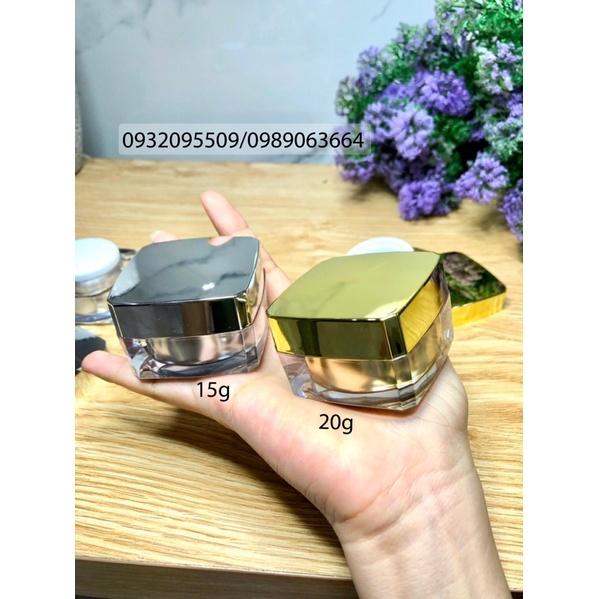 hũ 15g 20g vuông vạt góc đựng kem mỹ phẩm