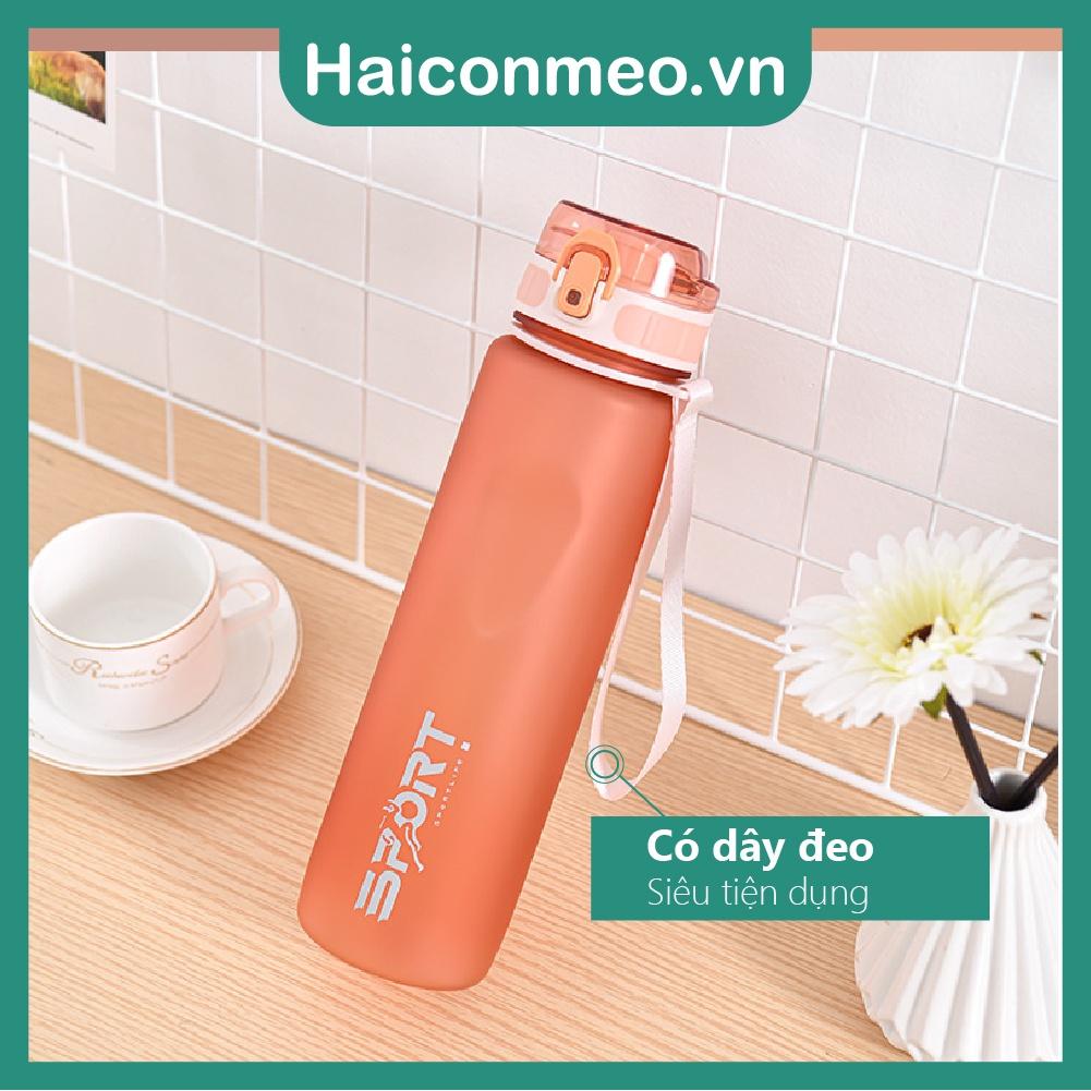 Bình nước thể thao Sport tập gym chạy bộ đánh cầu lông, 1000ml có quai