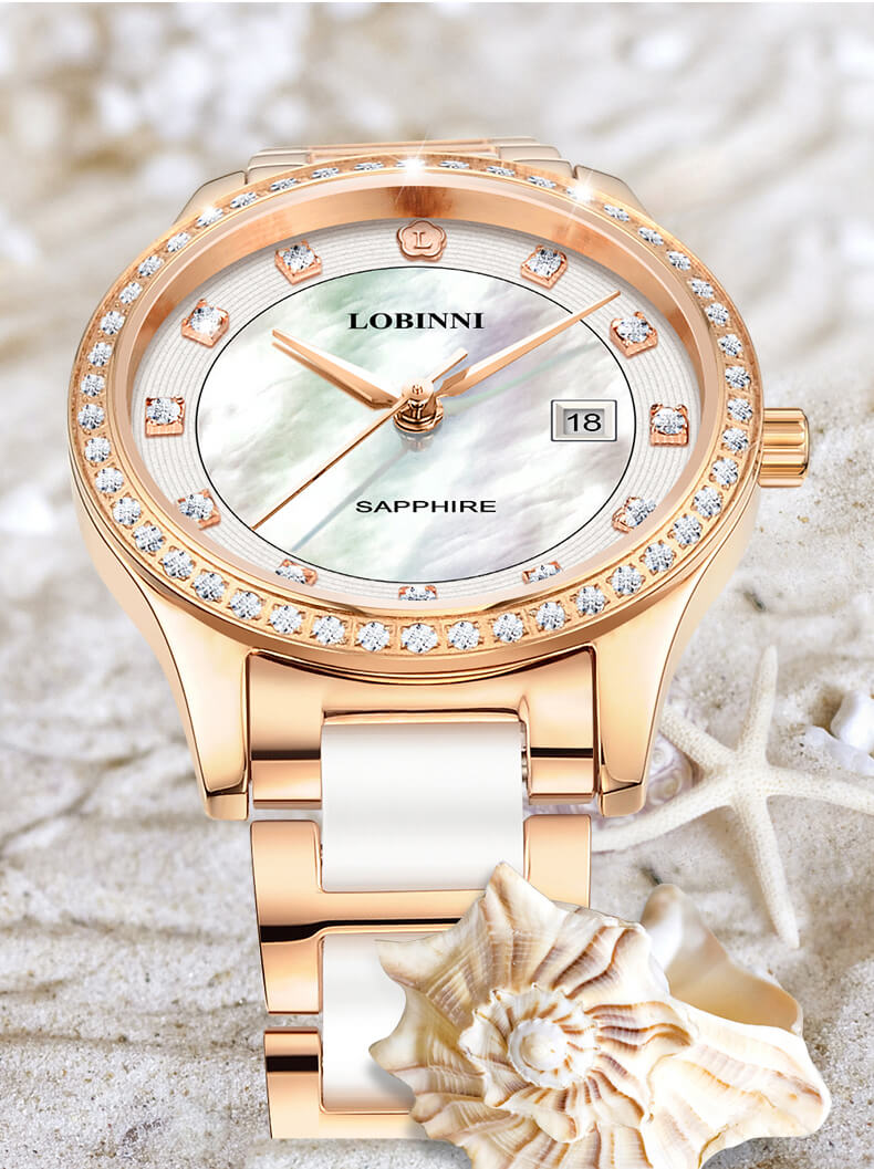 Đồng hồ nữ chính hãng LOBINNI L2005 Chống Nước ,chống xước ,kính sapphire, Thay pin miễn phí trọn đời máy,bảo hành 24 tháng Thời Trang Cho Nữ thiết kế đơn giản trẻ trung và sang trọng
