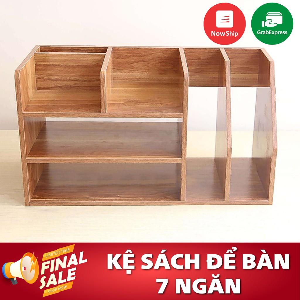 Kệ Sách Gỗ Kệ Sách Để Bàn Làm Việc Lắp Ghép Đa Năng