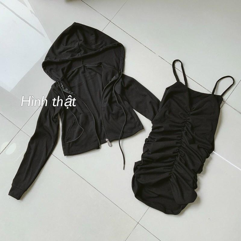 Set đâm nhún và áo khaoc nón chất thun borip T5U/B