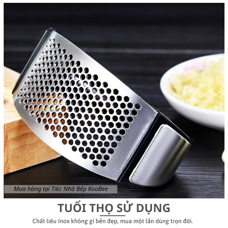 Dụng cụ nghiền tỏi cầm tay Inox cao cấp - Dụng cụ dập ép tỏi bằng tay thông minh KooBee