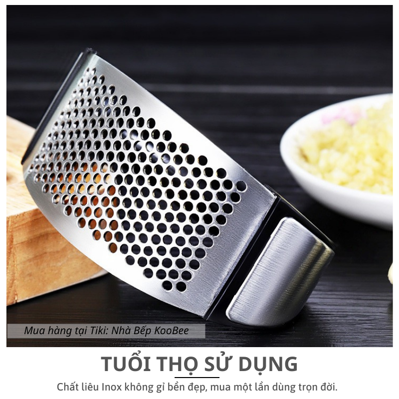 Dụng cụ nghiền tỏi cầm tay Inox cao cấp - Dụng cụ dập ép tỏi bằng tay thông minh KooBee (NB34)