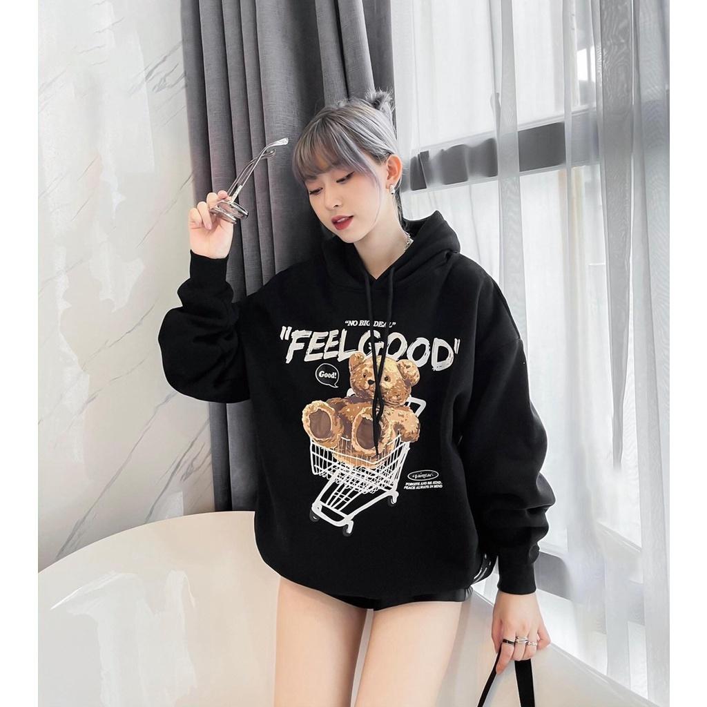 ÁO KHOÁC HOODIE NAM NỮ FORM DÁNG RỘNG TAY PHỒNG ,ÁO HOODIE UNISEX FORM KIỂU RỘNG NỈ BÔNG FEELGOOD