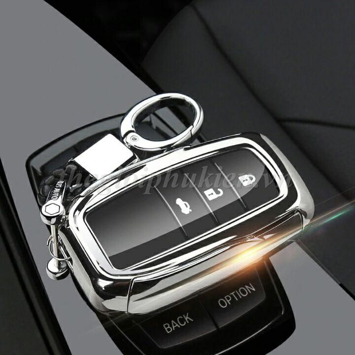 Ốp silicon bảo vệ chìa khóa cho xe Toyota Fortuner, Corolla Altis, Innova, Hilux, Yaris…kèm móc đeo INOX