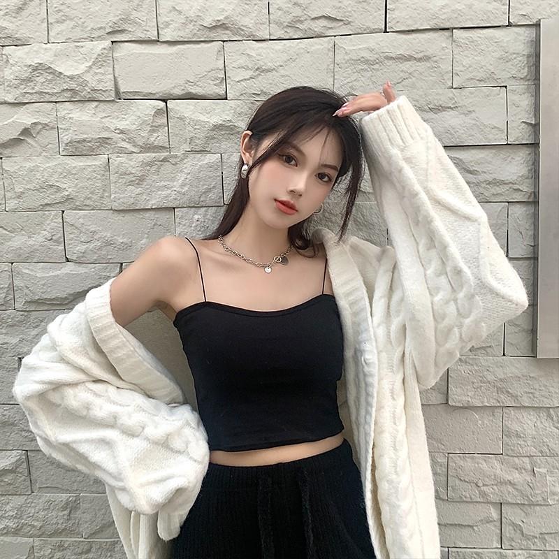 Áo 2 Dây Croptop Hàng Cao Cấp ,Chất Cotton Mịn, Đệm Nâng Đỡ Ngực Bao Đẹp VIP01