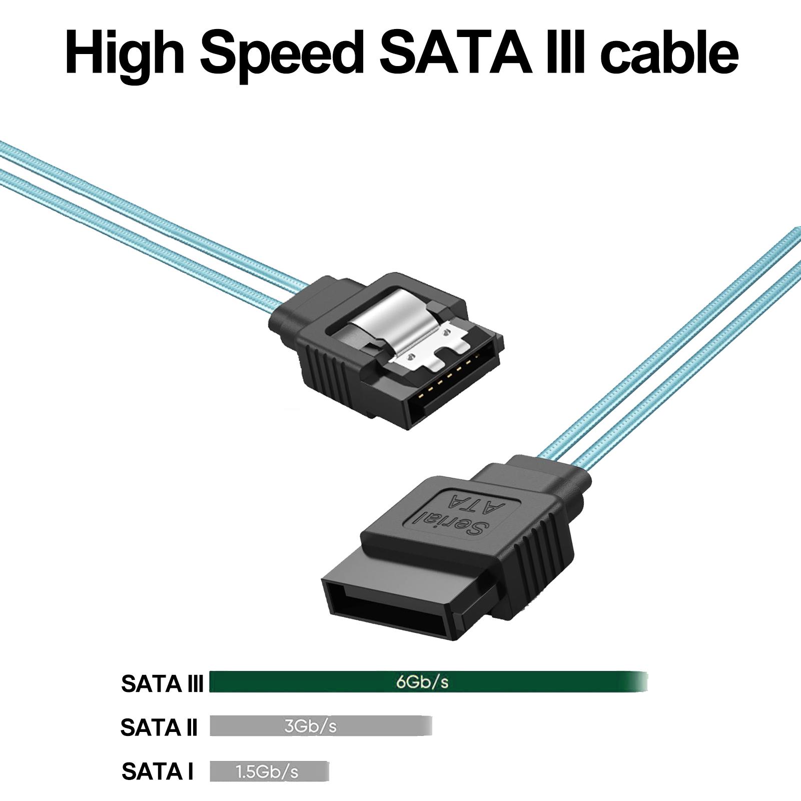 UKYEE 6Pcs/Set SATA 3.0 Cable, High Speed 6Gbps Sata Cable with Mark SAS Cable for Server HDD SDD DVD Drivers SSD Data Cable