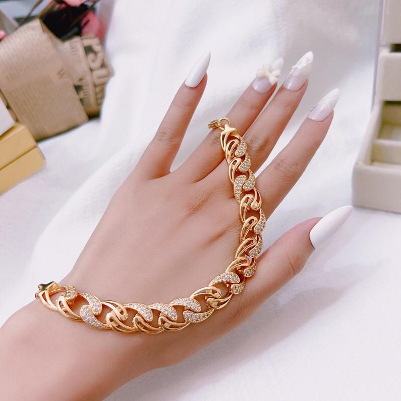 Lắc tay mắc xích xoàn siêu đẹp mạ vàng 18k