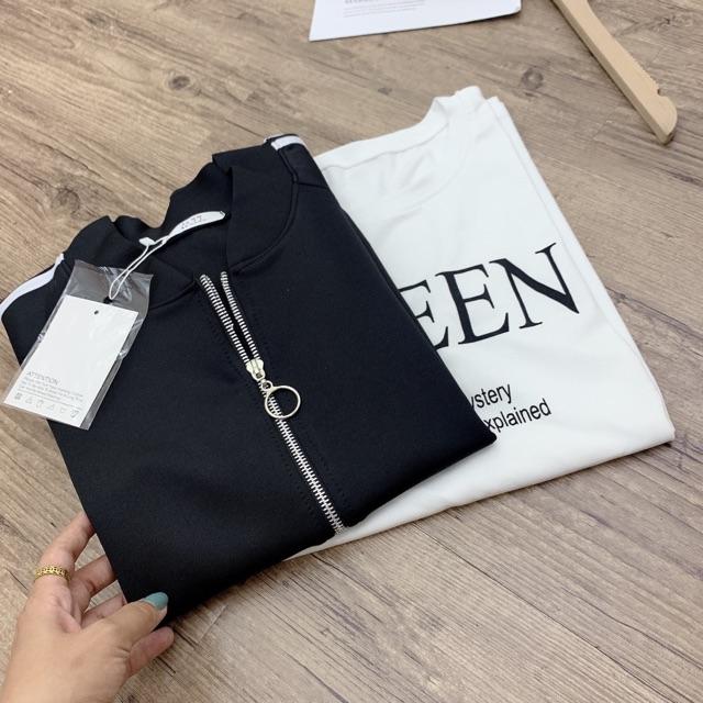 BÁN SỈ ÁO BOMBER 2 SỌC CHO NỮ