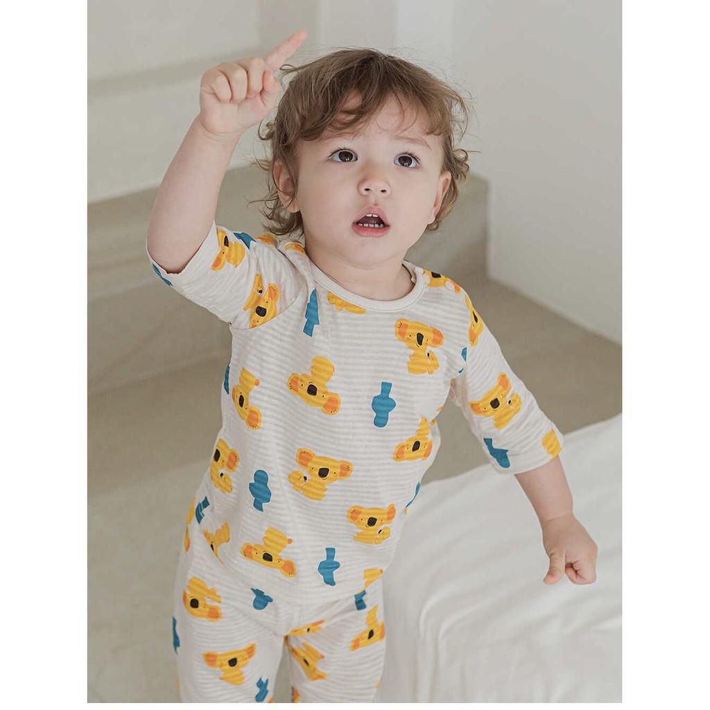 BỘ LỬNG CAO CẤP BÉ TRAI NỘI ĐỊA HÀN, CHẤT COTTON GIẤY ORGANIC, CON CHÓ