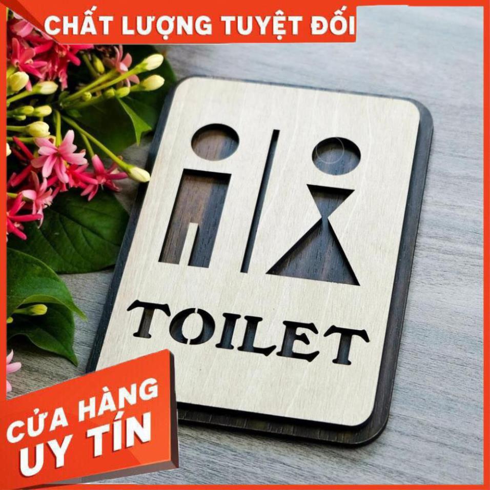 Bảng Toilet Nam vs Nữ Bằng Gỗ 155x120mm | trang trí homestay