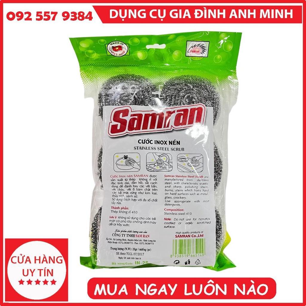 Combo gói 6 miếng cước rửa chén  inox samran - cước rửa chén - miếng rửa chén - bùi nhùi inox  - bùi nhùi rửa chén