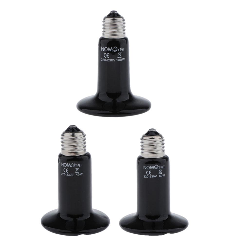 Reptile Infrared Heater Heat Lamp Terrarium Amphibian Screw in E27 Bulb 40W