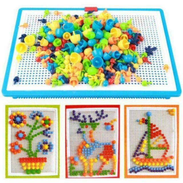 Đồ Chơi Ghép nấm - Ghép hạt nhựa Creative Mosaic