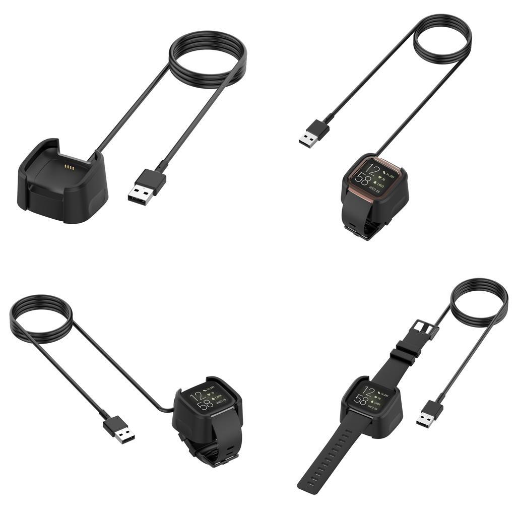 For Versa 2 USB Charging Cable Power Charger Dock Cradle 100cm Black