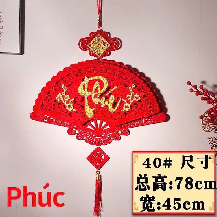 Dây Treo Trang Trí Tết Hình Quạt , Liễn Khánh Trang Trí Nhà Cửa, Dây Treo Chữ Chất Liệu Nhung Đẹp Bền Chúc Mừng Năm Mới 2025