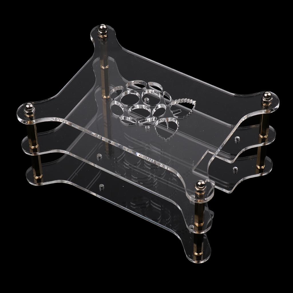4Set Clear Acrylic Cluster Case 2 Layer Shelf Stack For Raspberry Pi 3/2