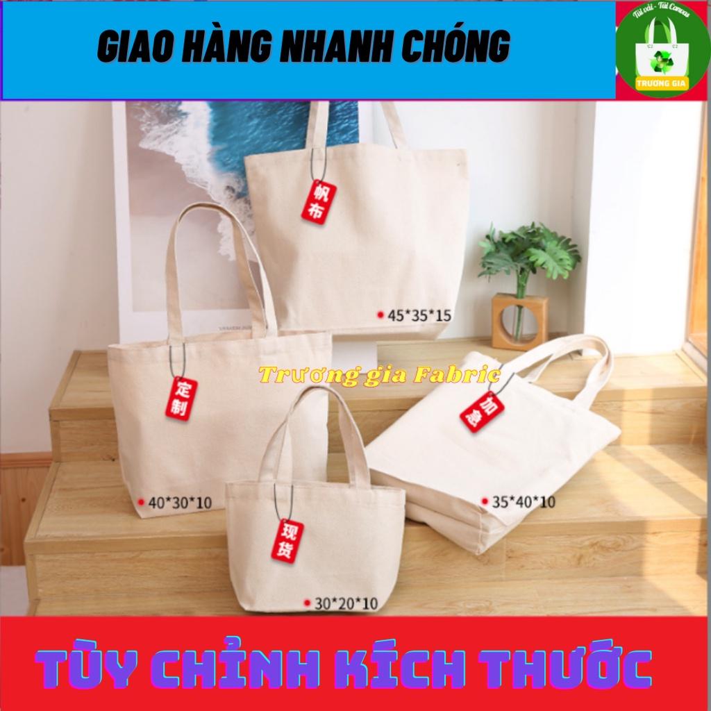 (Màu Be)Túi Vải Canvas kích thước có sẵn nhận in logo Quảng cáo thương hiệu doanh nghiệp Trương Gia Túi Vải - Túi Canvas - 45cmx38cm