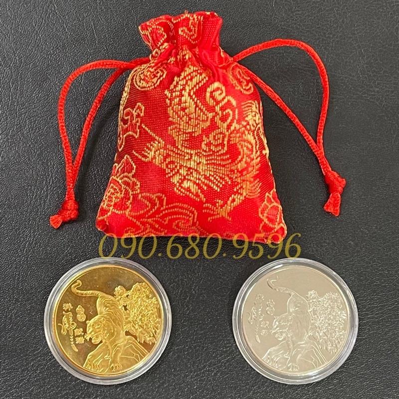 Cặp xu con hổ Vàng Bạc Đài Loan Kỉ Niệm Lì Xì Tết 2022