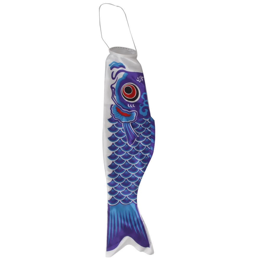 4X 70cm Koi  Japanese Carp Wind Sock    Flag Kite (Blue)