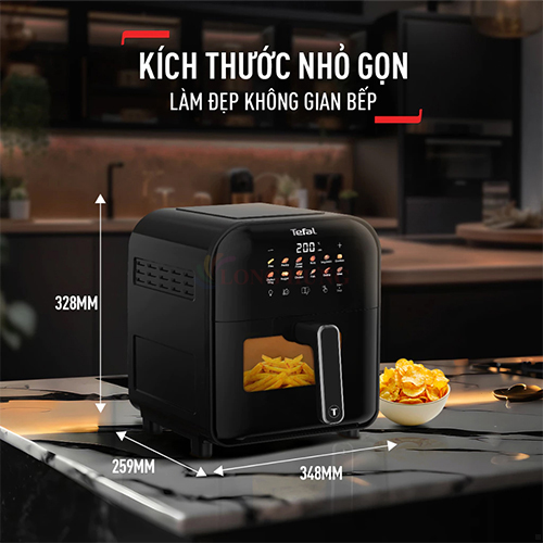 Nồi chiên không dầu điện tử Tefal EasyFry Window 6 lít EY821868 - Hàng chính hãng