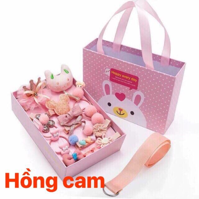 Hộp nơ kẹp tóc cho bé 18 chi tiết HN01