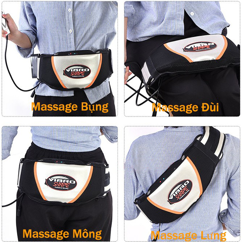Đai Massage Nóng Và Rung Vibro Shape  Cao Cấp, hỗ trợ giảm mỡ Thừa, Massage Toàn Thân, Giảm Mỏi Cơ, Cho Eo Thon Gọn Hơn