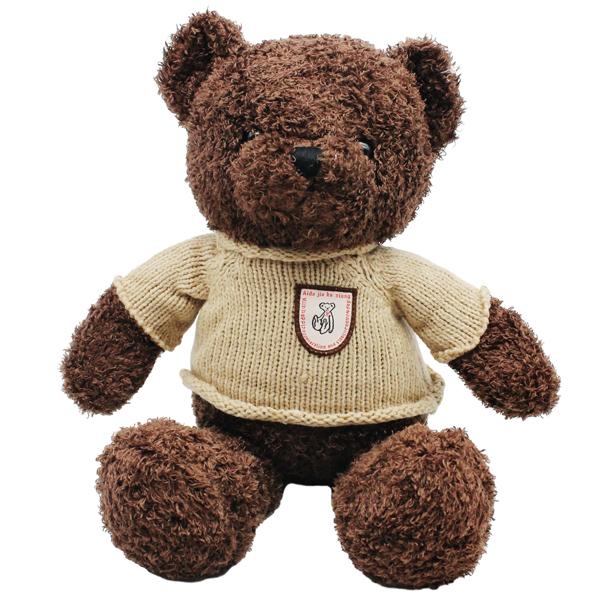 Thú Bông Gấu Teddy Nâu Đậm 50 cm - ZooZoo 50380 - Mặc Áo Len Logo