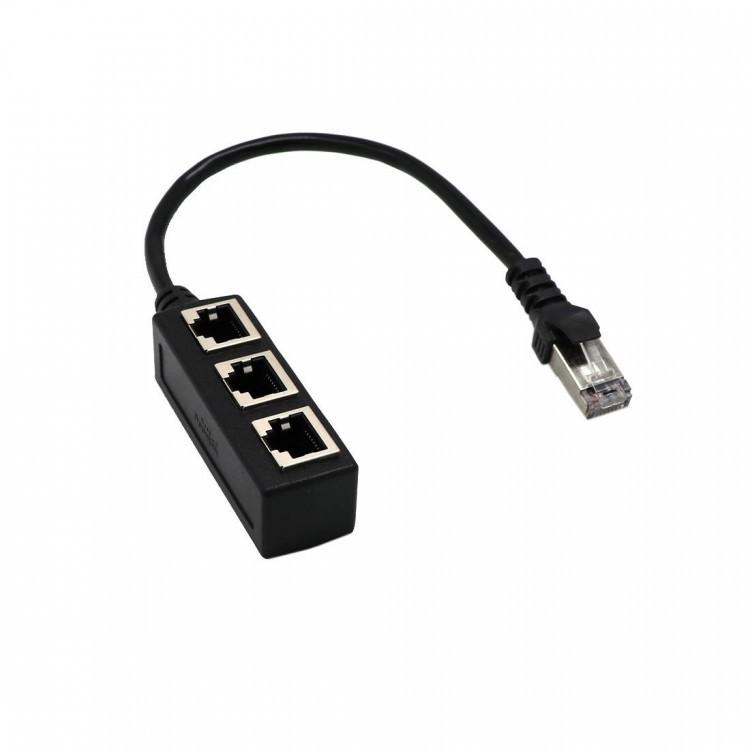 Cáp Chia Cổng Mạng Lan Rj45 1 Đầu Đực Sang 3 Đầu Cái