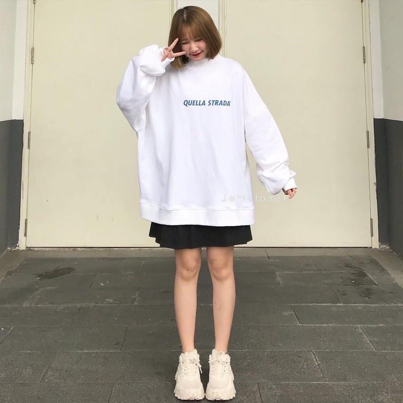 Áo hoodie dáng rộng phong cách Unisex QUELLA Teenxx 1 , Áo sweater nam nữ HOT