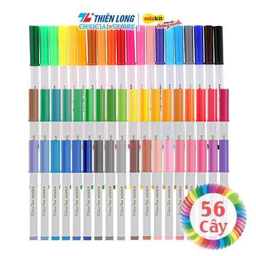 Bộ 56 Cây bút lông màu Fiber Pen Thiên Long Colokit