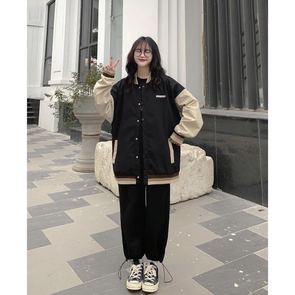 Áo khoác nam nữ form rộng tay dài BOMBER WAS ulzzang (ẢNH THẬT)