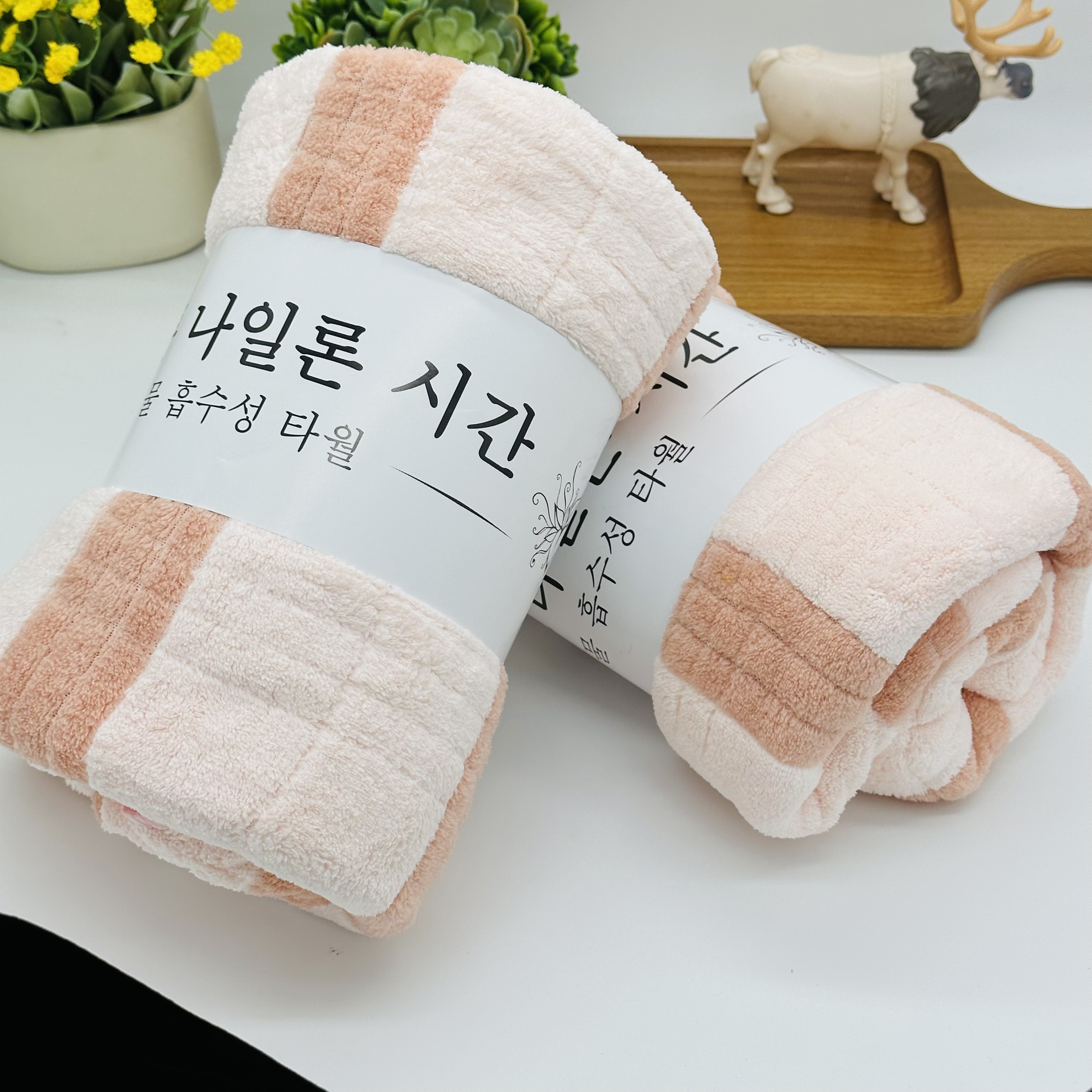 Khăn tắm lông cừu, kẻ sọc to, KT 70x140cm