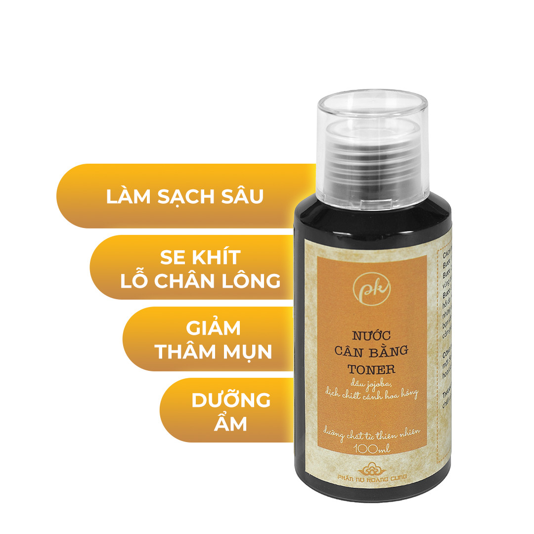 Nước Cân Bằng PK cân bằng độ ẩm cho da, cung cấp vitamin nuôi dưỡng và bảo vệ da 100ml (Dưỡng sáng da, ngăn ngừa mụn)  + 1 Hộp Bông Tẩy Trang 50 Miếng l Phấn Nụ Hoàng Cung. - Nước cân bằng (Toner) + 1 Hộp Bông Tẩy Trang