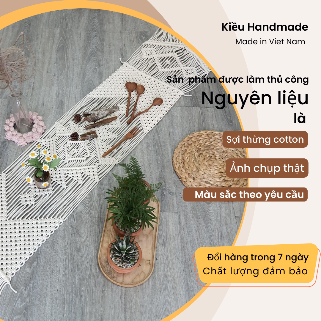 Khăn trải bàn macrame - Trang trí tân trang lại nhà cửa