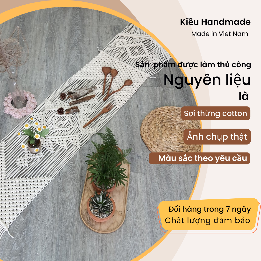 Khăn trải bàn macrame - Trang trí tân trang lại nhà cửa