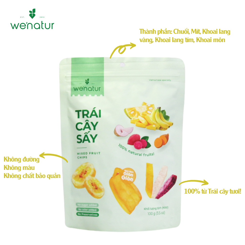 Trái Cây Sấy Thập Cẩm Không Đường We'natur 100g