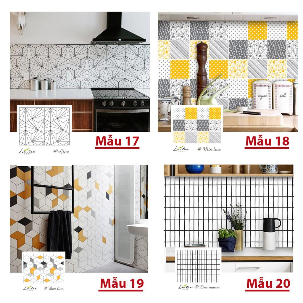Decal dán bếp Decan dán tường Decal chống nước dán kính, nhà tắm - Decal gạch bông loại 1