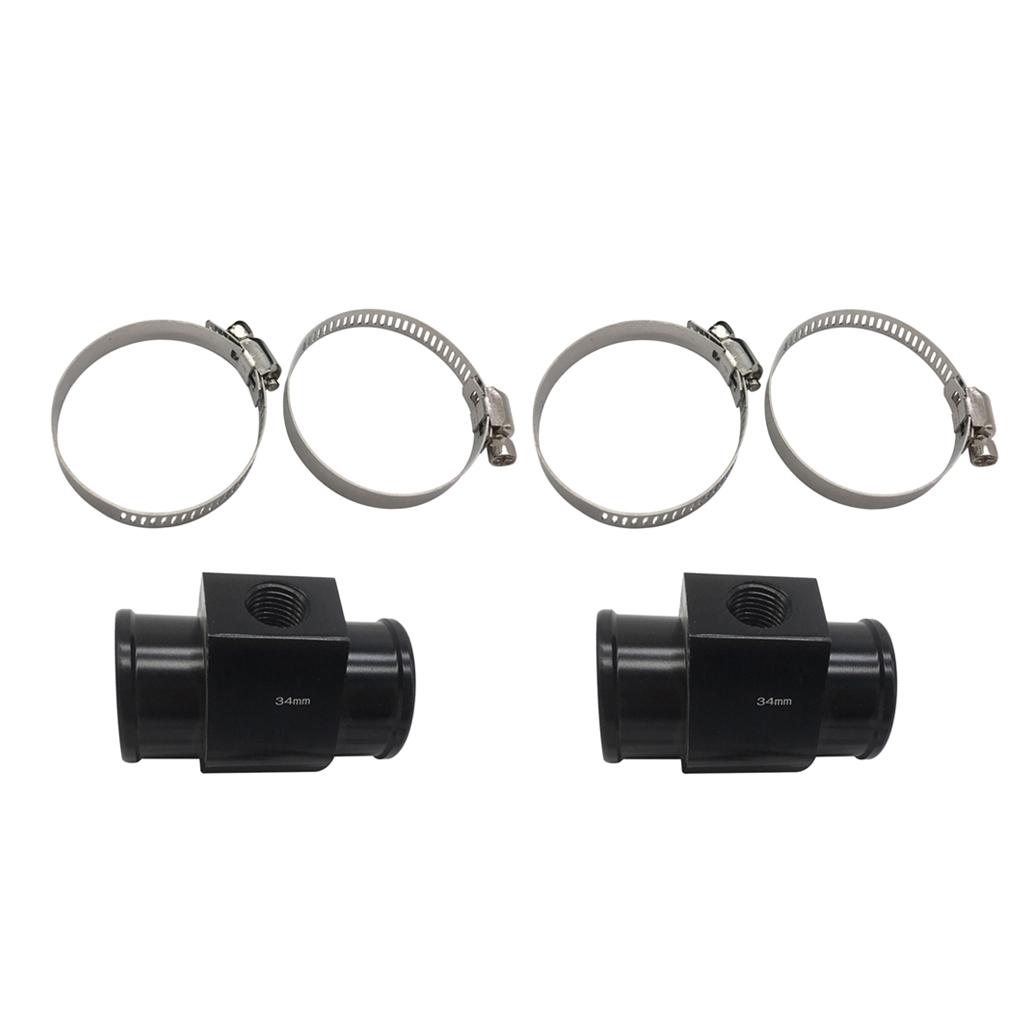 2Set Radiator 34mm Water Hose Coolant Temperature Sender Sensor Hose Adapter Set